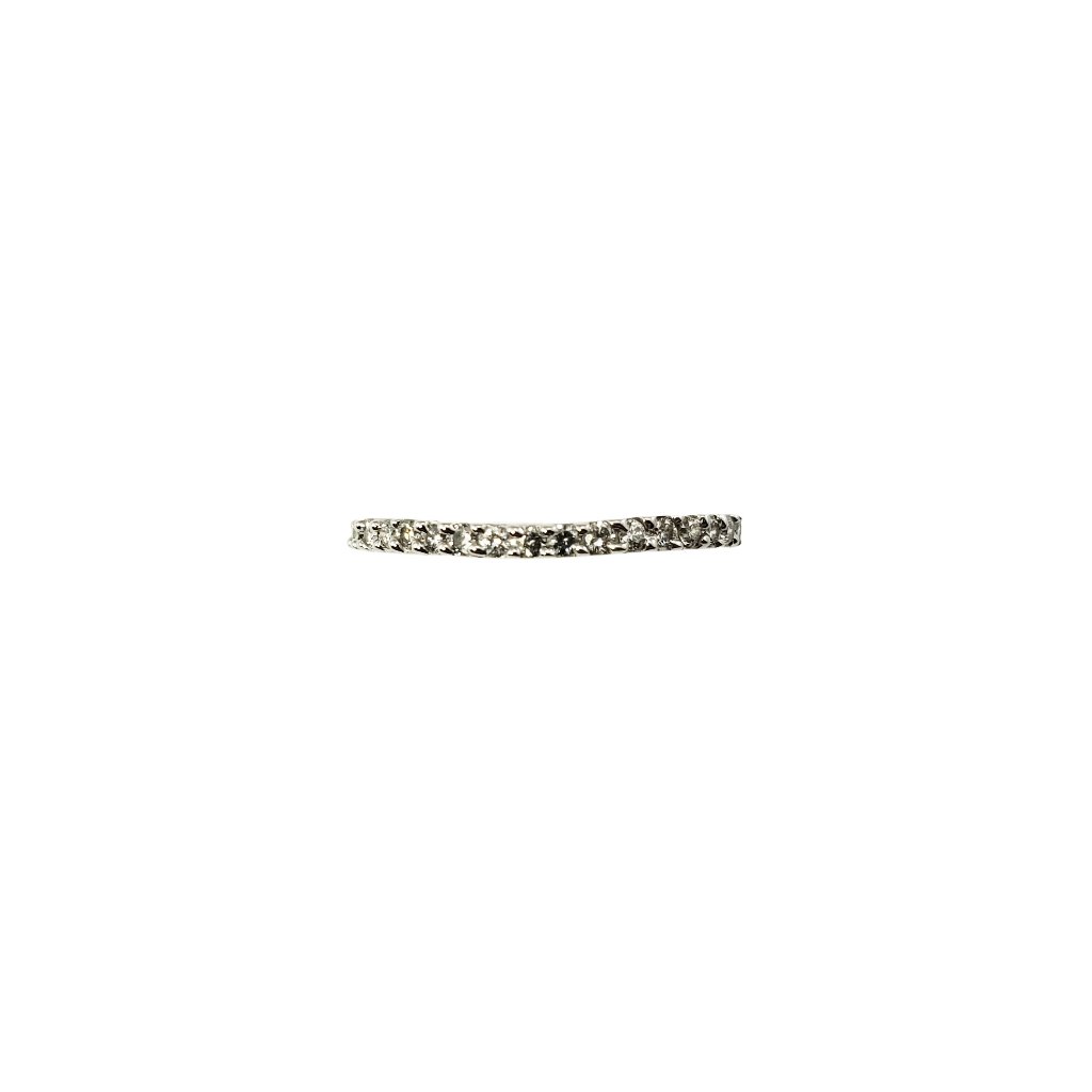 Vintage 14 Karat White Gold And Diamond Band Ring Size 7 #11823